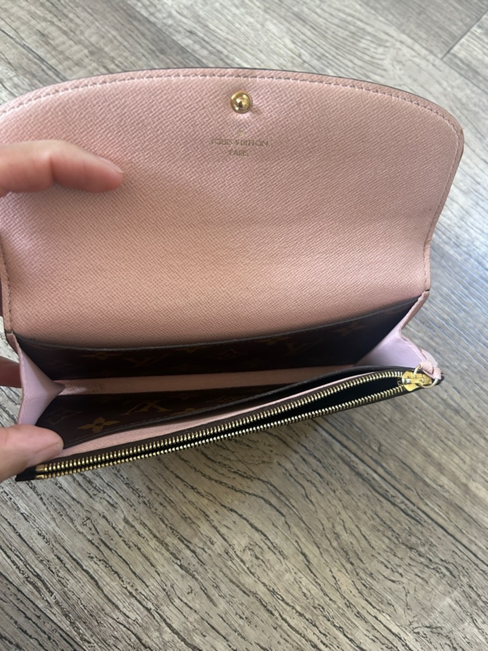 Louis Vuitton Monogram Canvas Emilie Long Wallet in Brown and Pink - Picture 3 of 17
